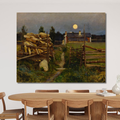 Noche De Verano Con Luna Eero Järnefelt ejr33 cuadro en lienzo