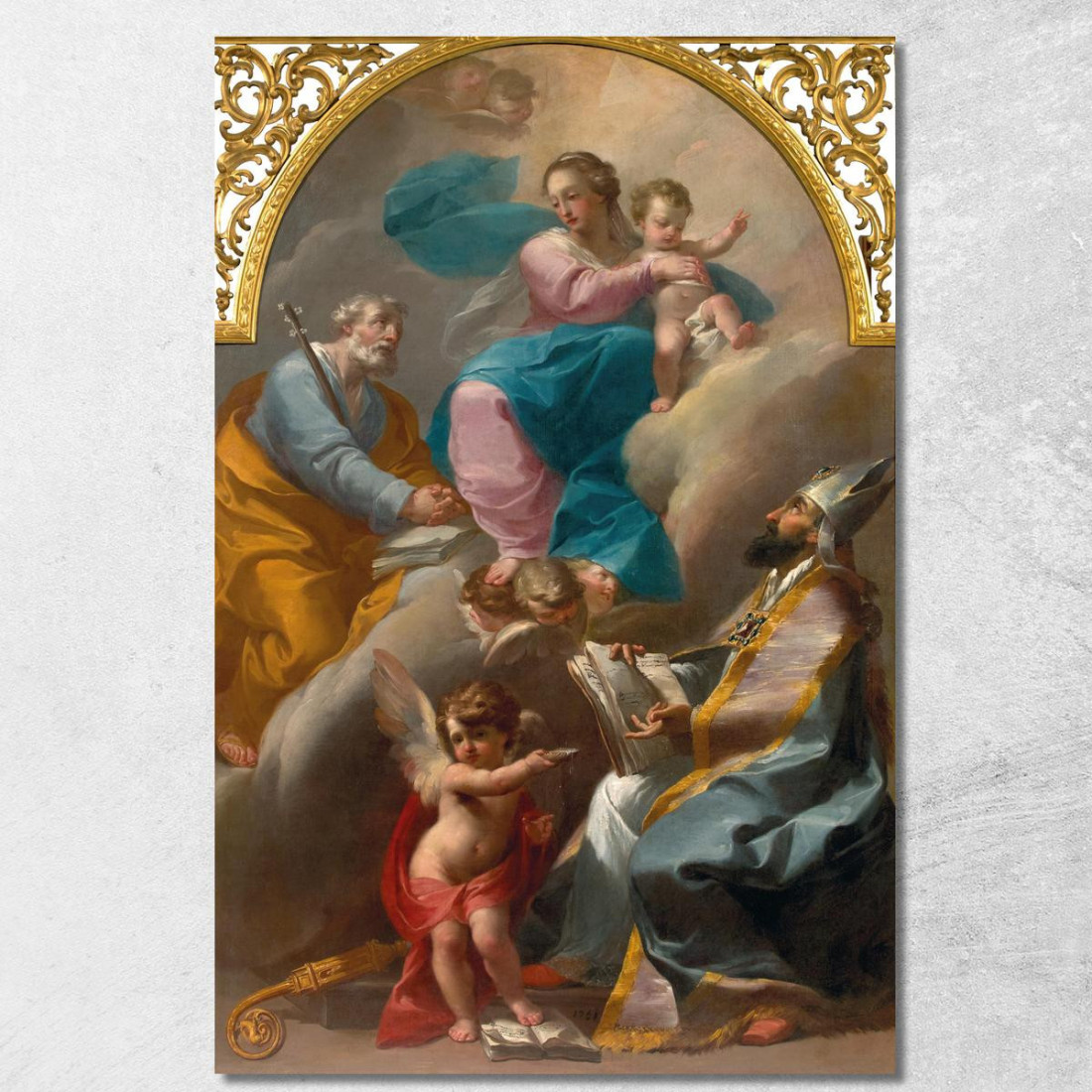La Sacra Famiglia Con Sant'Agostino Gaetano Gandolfi ggn13 quadro stampato su tela La Sacra Famiglia Con Sant'Agostino Gaetano Gandolfi ggn13 quadro stampato su tela