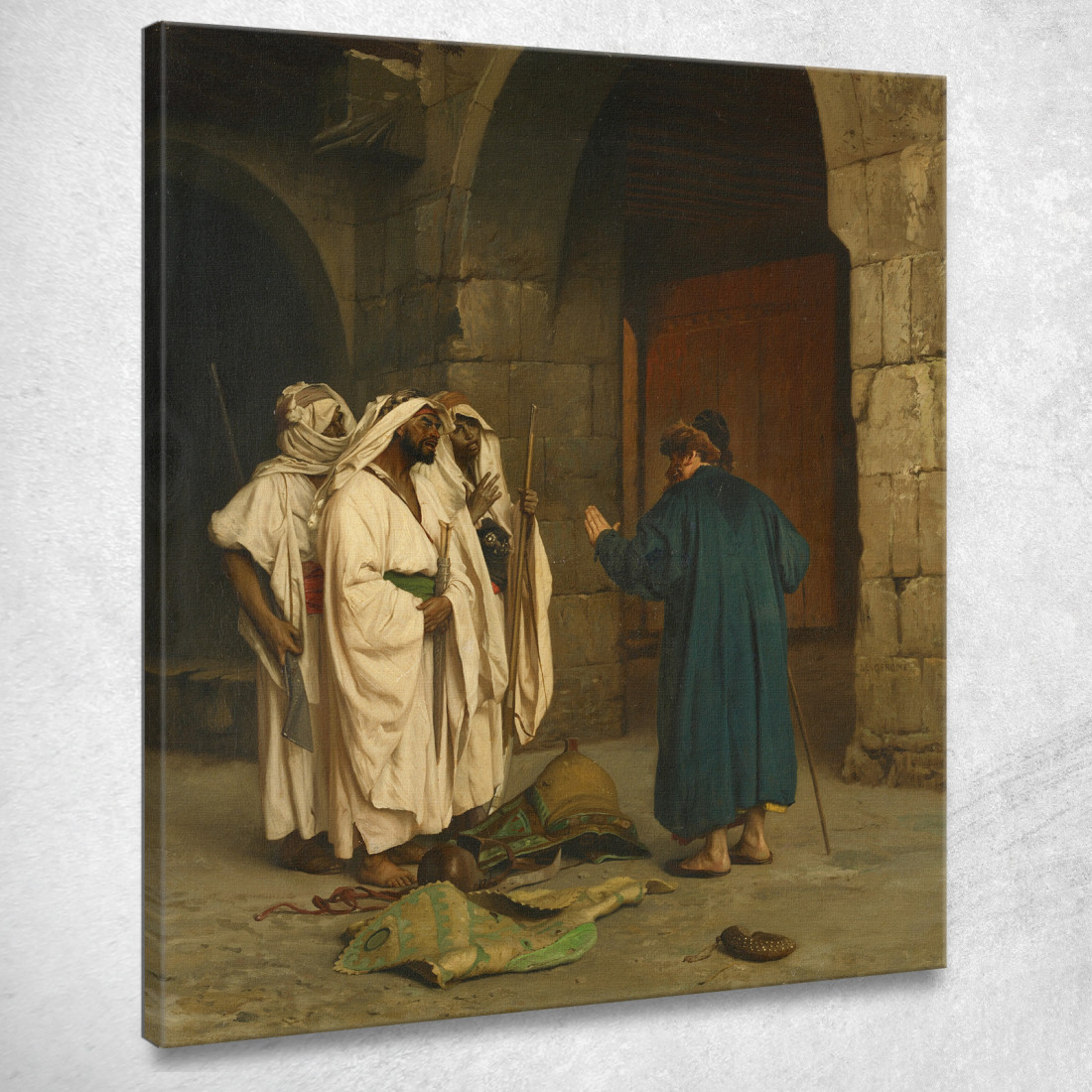 Vecchio Ebreo Con Tre Arabi Jean-Léon Gérôme jlg91 quadro stampato su tela Vecchio Ebreo Con Tre Arabi Jean-Léon Gérôme jlg91 quadro stampato su tela