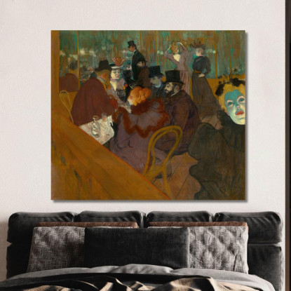 Al Moulin Rouge Henri de Toulouse-Lautrec htl14 quadro stampato su tela