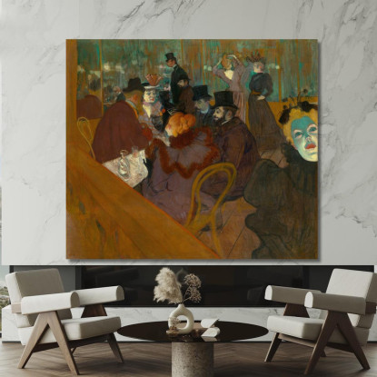 Al Moulin Rouge Henri de Toulouse-Lautrec htl14 quadro stampato su tela