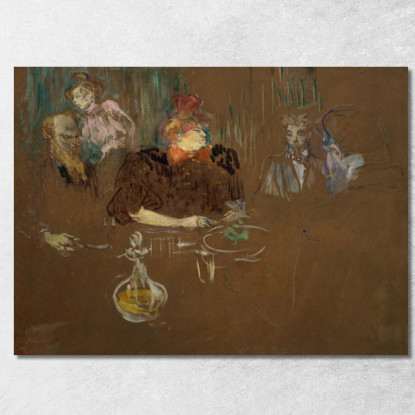 A Tavola Con Monsieur E Madame Natanson Henri de Toulouse-Lautrec htl17 quadro stampato su tela