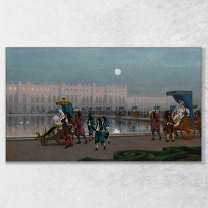 Passeggiata In Corte Nei Giardini Di Versailles Jean-Léon Gérôme jlg109 quadro stampato su tela