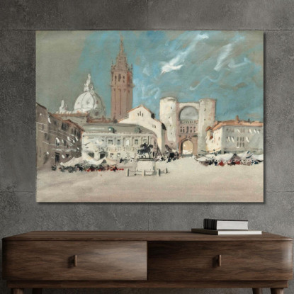 Piazza Dei Signori Padova Hercules Brabazon Brabazon hbb44 quadro stampato su tela