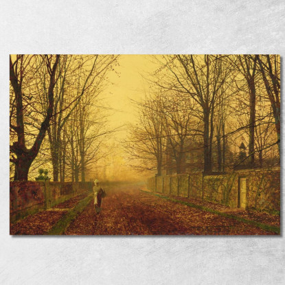 Un'Idillio Dorato John Atkinson Grimshaw jag2 quadro stampato su tela