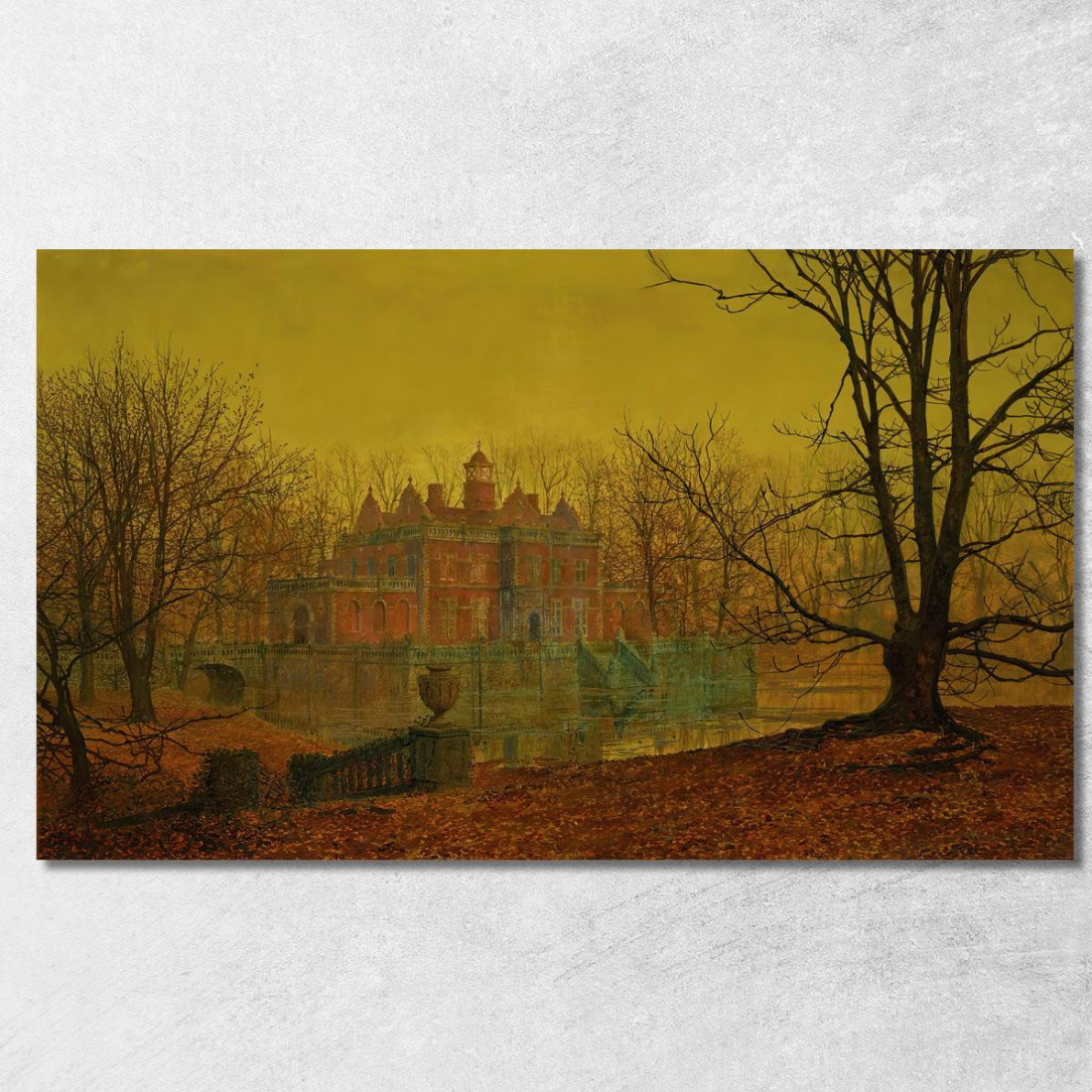 Una Casa Con Fossato Nello Yorkshire John Atkinson Grimshaw jag6 quadro stampato su tela Una Casa Con Fossato Nello Yorkshire John Atkinson Grimshaw jag6 quadro stampato su tela