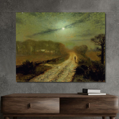 Un Paesaggio Al Chiaro Di Luna John Atkinson Grimshaw jag7 quadro stampato su tela