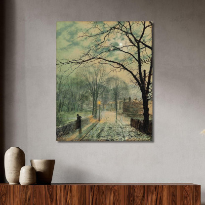 Una Passeggiata Al Chiaro Di Luna A Bonchurch Isola Di Wight John Atkinson Grimshaw jag9 quadro stampato su tela