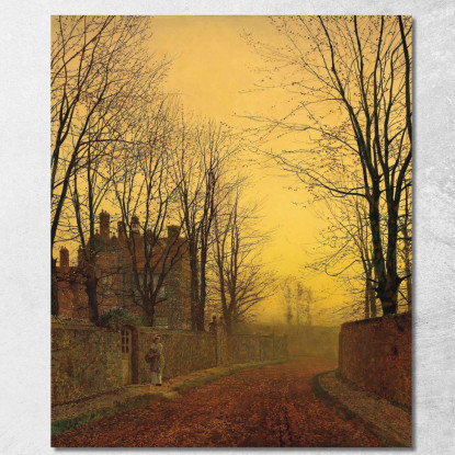 Un Viottolo Autunnale John Atkinson Grimshaw jag17 quadro stampato su tela