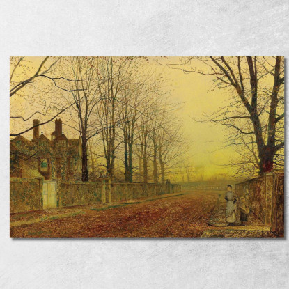 Gloria D'Autunno John Atkinson Grimshaw jag19 quadro stampato su tela