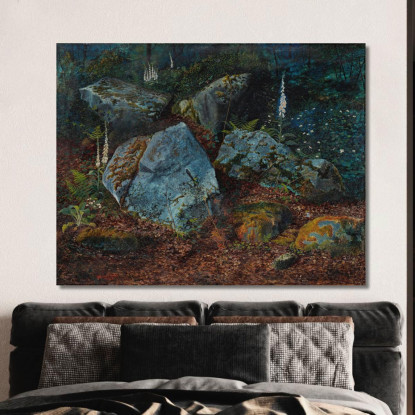 Massi Nella Foresta Di Storsforth John Atkinson Grimshaw jag24 quadro stampato su tela