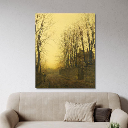 Tardo Autunno John Atkinson Grimshaw jag37 quadro stampato su tela