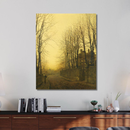 Tardo Autunno John Atkinson Grimshaw jag37 quadro stampato su tela
