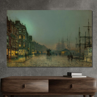Le Luci Di Liverpool John Atkinson Grimshaw jag40 quadro stampato su tela