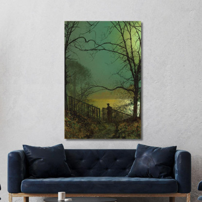 Lago Del Roundhay Park John Atkinson Grimshaw jag58 quadro stampato su tela