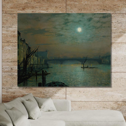 Ponte Di Southwark Al Chiaro Di Luna John Atkinson Grimshaw jag61 quadro stampato su tela