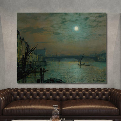 Ponte Di Southwark Al Chiaro Di Luna John Atkinson Grimshaw jag61 quadro stampato su tela
