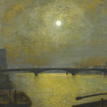 Ponte Di Southwark Da Blackfriars Al Chiaro Di Luna John Atkinson Grimshaw jag62 quadro stampato su tela