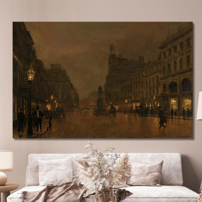 Piazza Sant'Anna E La Borsa Di Manchester John Atkinson Grimshaw jag64 quadro stampato su tela