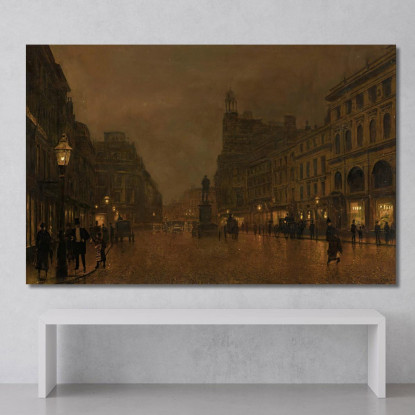 Piazza Sant'Anna E La Borsa Di Manchester John Atkinson Grimshaw jag64 quadro stampato su tela