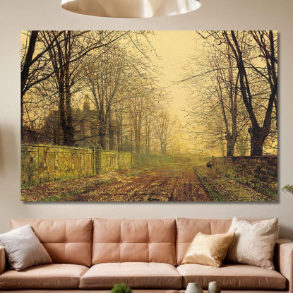 La Foglia Secca E Gialla John Atkinson Grimshaw jag74 quadro stampato su tela