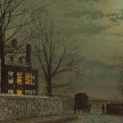 La Svolta Della Strada John Atkinson Grimshaw jag76 quadro stampato su tela