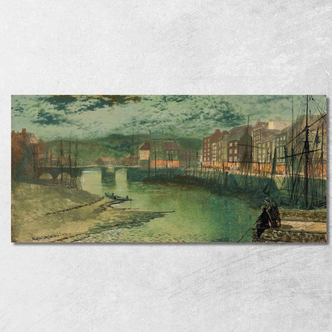 I Moli Di Whitby John Atkinson Grimshaw jag83 quadro stampato su tela I Moli Di Whitby John Atkinson Grimshaw jag83 quadro stampato su tela