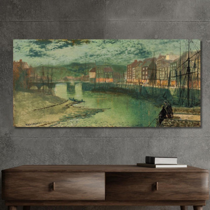 I Moli Di Whitby John Atkinson Grimshaw jag83 quadro stampato su tela
