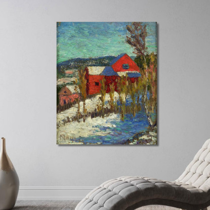 Paesaggio Con Case Konrad Mägi kmg10 quadro stampato su tela