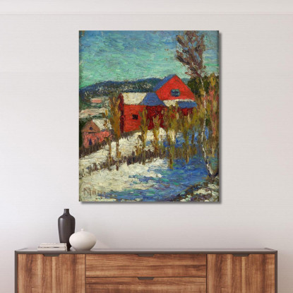 Paesaggio Con Case Konrad Mägi kmg10 quadro stampato su tela