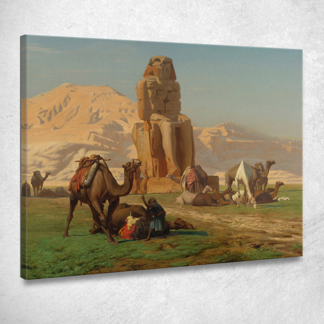 Il Colosso Di Memnone Jean-Léon Gérôme jlg131 quadro stampato su tela Il Colosso Di Memnone Jean-Léon Gérôme jlg131 quadro stampato su tela