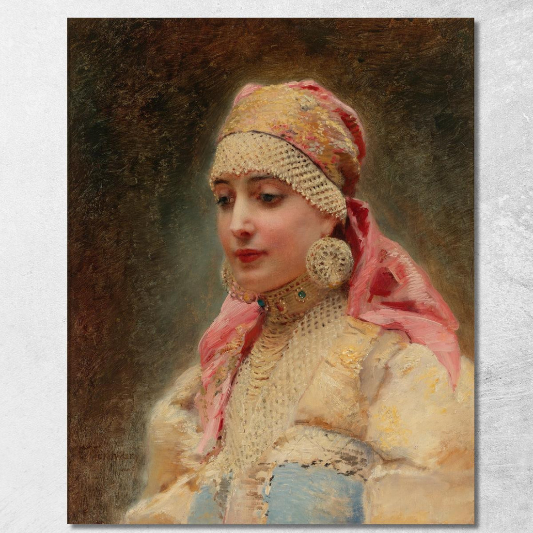 Ritratto Di Una Boiarina Konstantin Egorovich Makovsky kem7 quadro stampato su tela Ritratto Di Una Boiarina Konstantin Egorovich Makovsky kem7 quadro stampato su tela