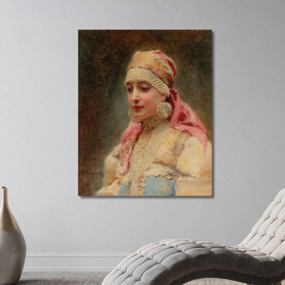 Ritratto Di Una Boiarina Konstantin Egorovich Makovsky kem7 quadro stampato su tela