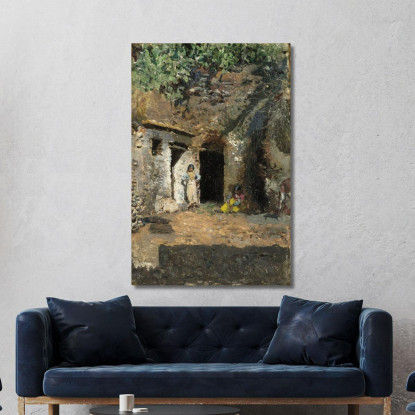 Grotte Gitane A Granada Mariano Fortuny Marsal mfm22 quadro stampato su tela