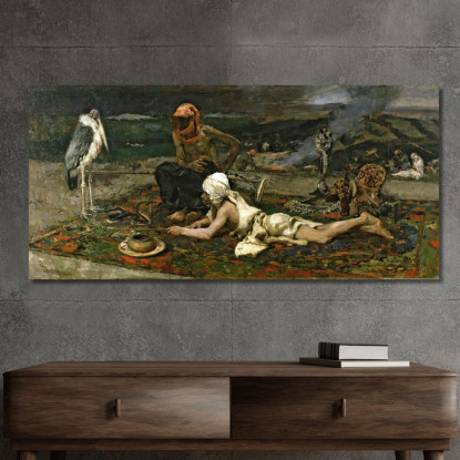 Incantatori Di Serpenti Indù Mariano Fortuny Marsal mfm23 quadro stampato su tela