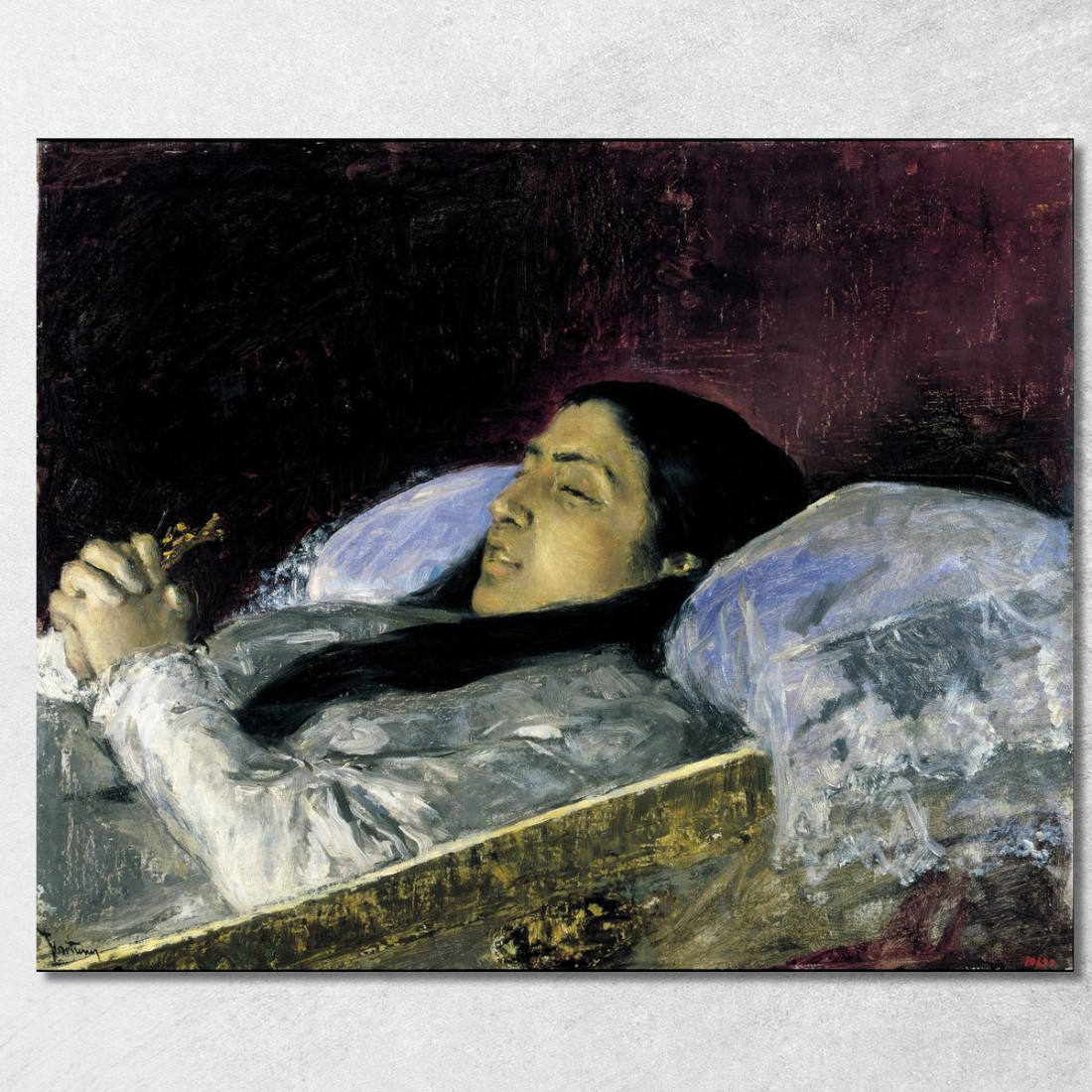 Signorina Del Castillo Sul Suo Letto Di Morte Mariano Fortuny Marsal mfm29 quadro stampato su tela Signorina Del Castillo Sul Suo Letto Di Morte Mariano Fortuny Marsal mfm29 quadro stampato su tela