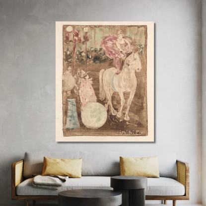 Cavaliere Senza Sella Maurice Prendergast mpr4 quadro stampato su tela