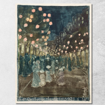 Festa Della Bastiglia Maurice Prendergast mpr5 quadro stampato su tela