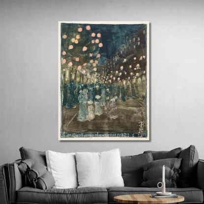 Festa Della Bastiglia Maurice Prendergast mpr5 quadro stampato su tela