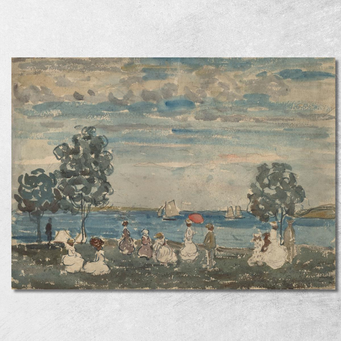 Figure Su Una Spiaggia Maurice Prendergast mpr17 quadro stampato su tela Figure Su Una Spiaggia Maurice Prendergast mpr17 quadro stampato su tela