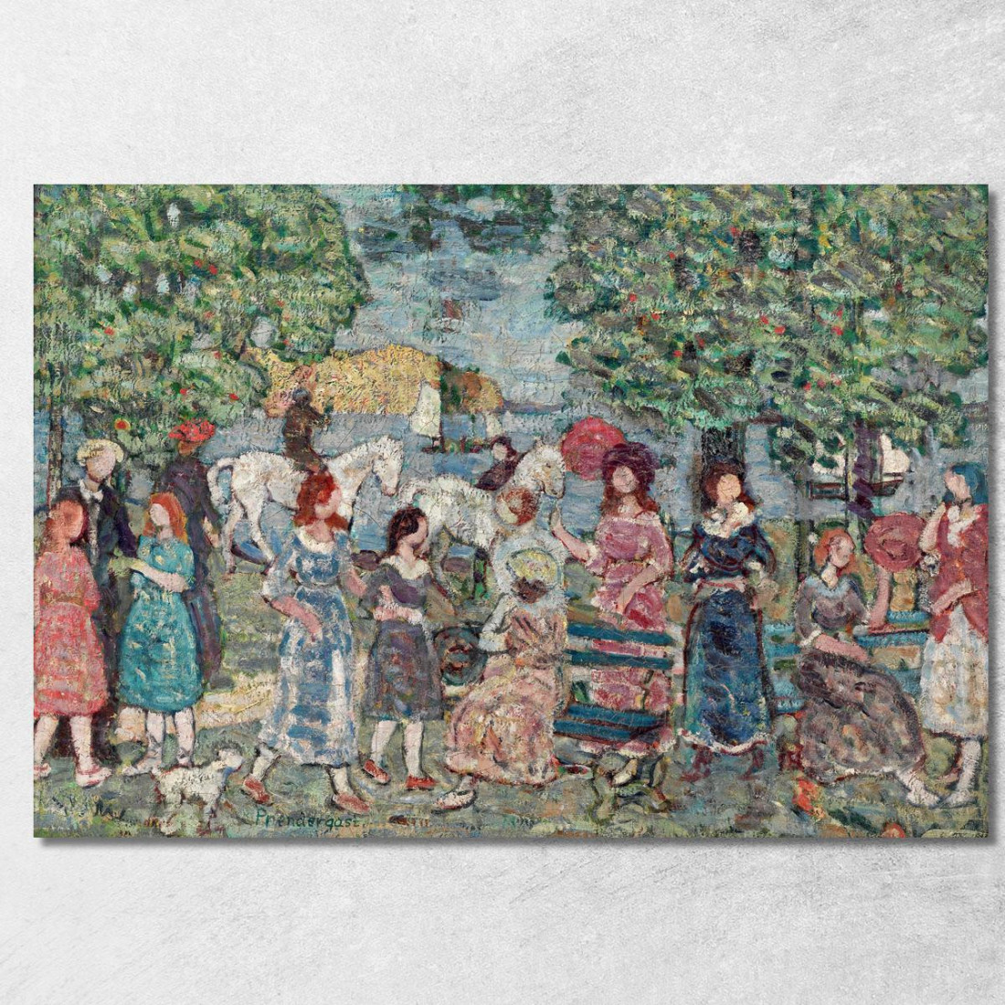 Paesaggio Con Figure Maurice Prendergast mpr28 quadro stampato su tela Paesaggio Con Figure Maurice Prendergast mpr28 quadro stampato su tela