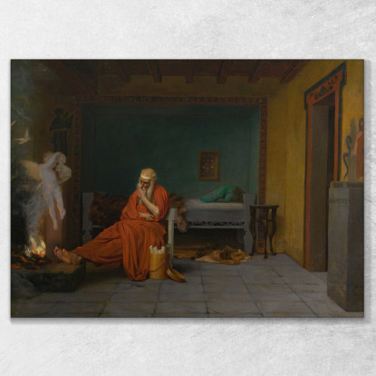 Il Poeta Sogna Cupido Accanto Al Fuoco Jean-Léon Gérôme jlg144 quadro stampato su tela
