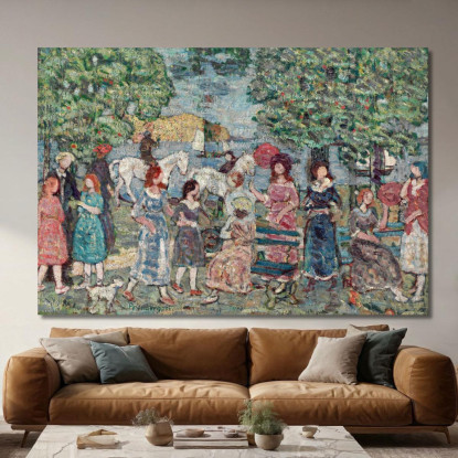 Paesaggio Con Figure Maurice Prendergast mpr28 quadro stampato su tela