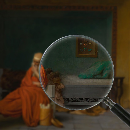 Il Poeta Sogna Cupido Accanto Al Fuoco Jean-Léon Gérôme jlg144 quadro stampato su tela
