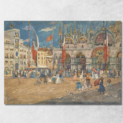 Piazza San Marco Maurice Prendergast mpr41 quadro stampato su tela