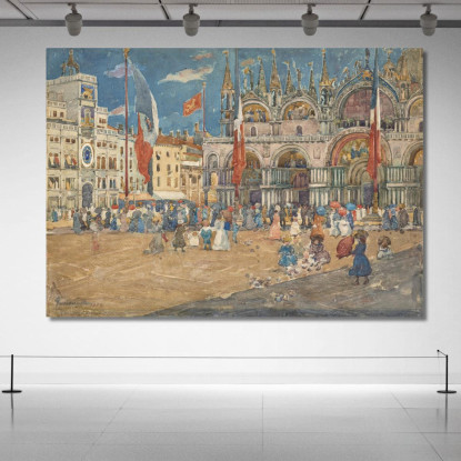 Piazza San Marco Maurice Prendergast mpr41 quadro stampato su tela