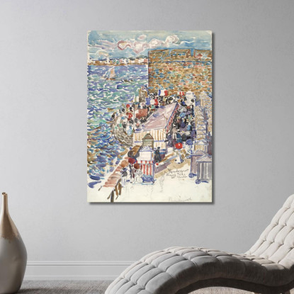 Marea Crescente St. Malo Maurice Prendergast mpr47 quadro stampato su tela