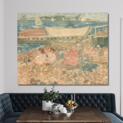 Cantiere Navale Bambini Che Giocano Maurice Prendergast mpr53 quadro stampato su tela