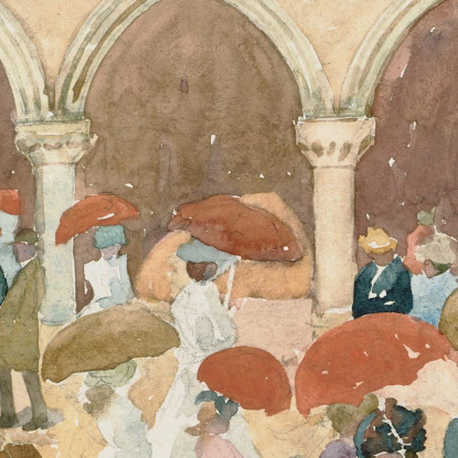 Luce Del Sole Sulla Piazzetta Maurice Prendergast mpr60 quadro stampato su tela