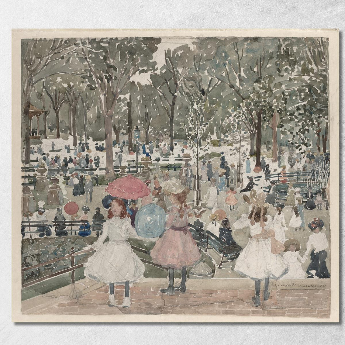 Il Viale Central Park Maurice Prendergast mpr65 quadro stampato su tela Il Viale Central Park Maurice Prendergast mpr65 quadro stampato su tela